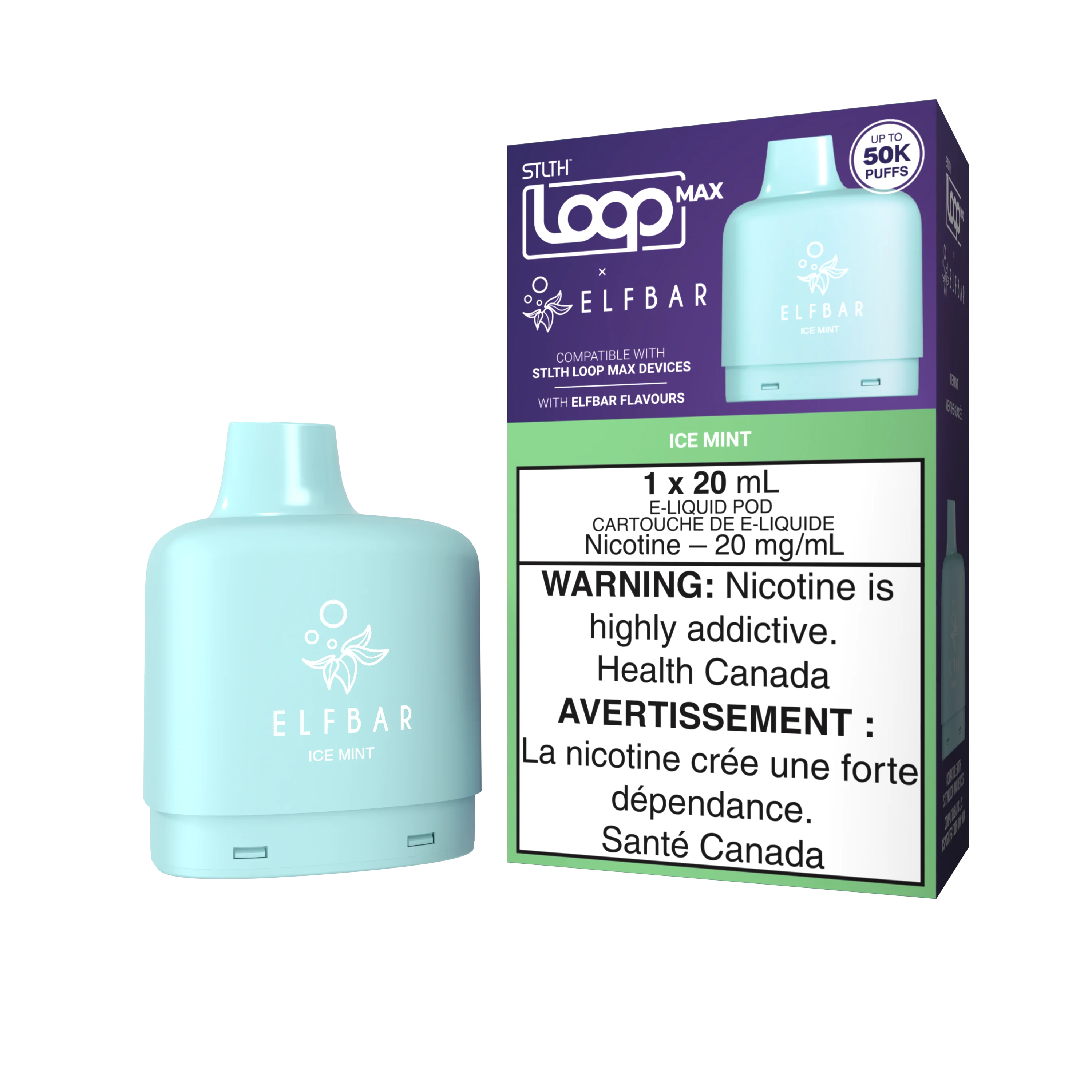 ELFBAR X STLTH - LOOP Pod 20mL - Ice Mint
