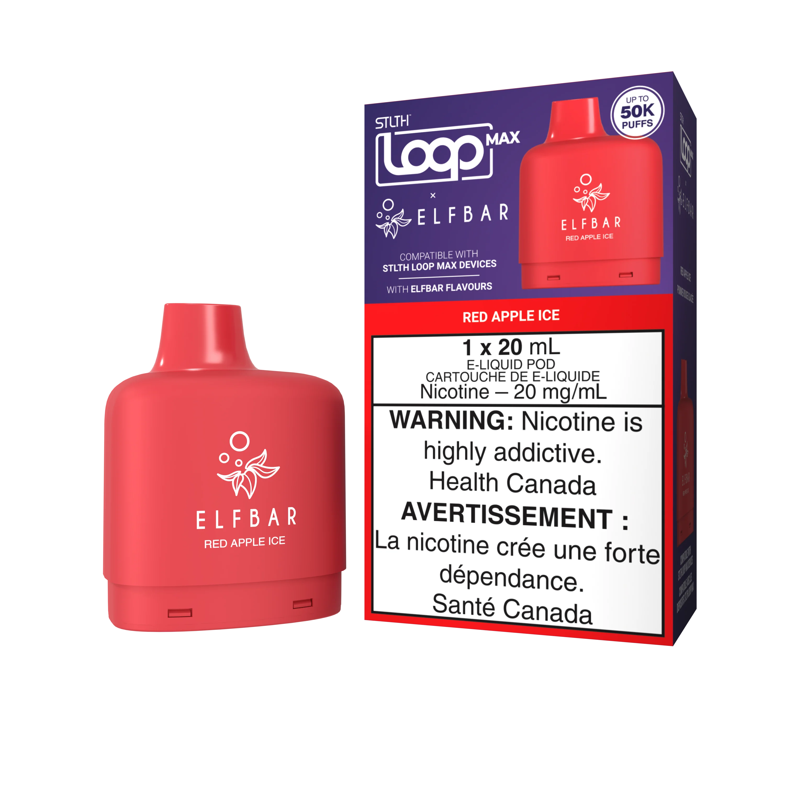 ELFBAR X STLTH - LOOP Pod 20mL - Red Apple Ice